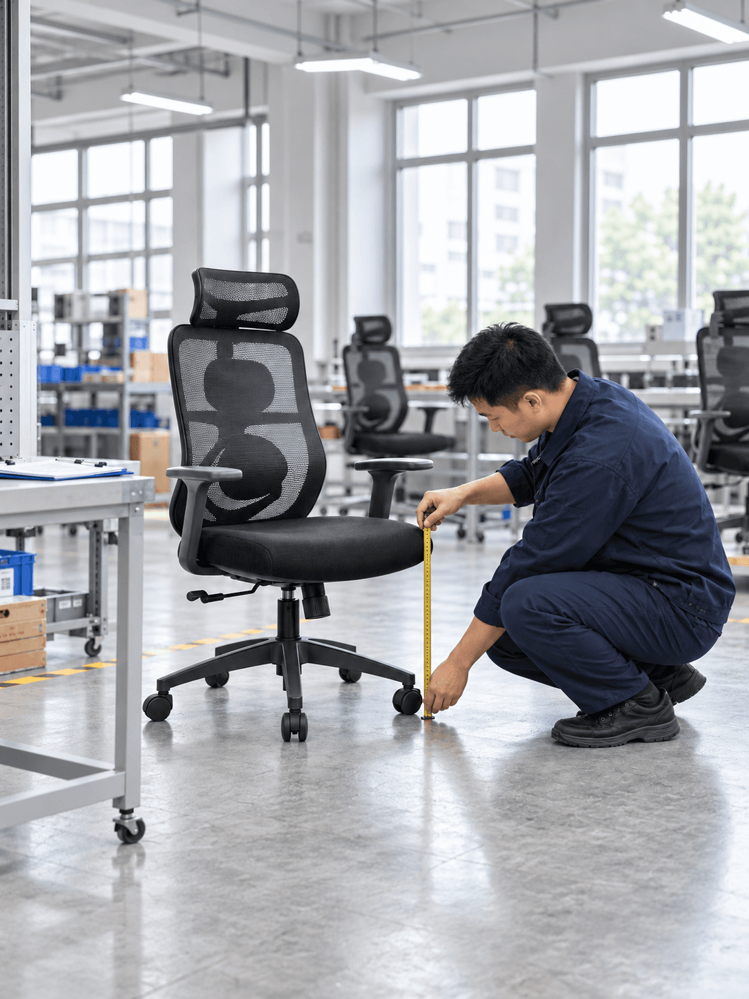 Three black chairs with curved wooden armrests