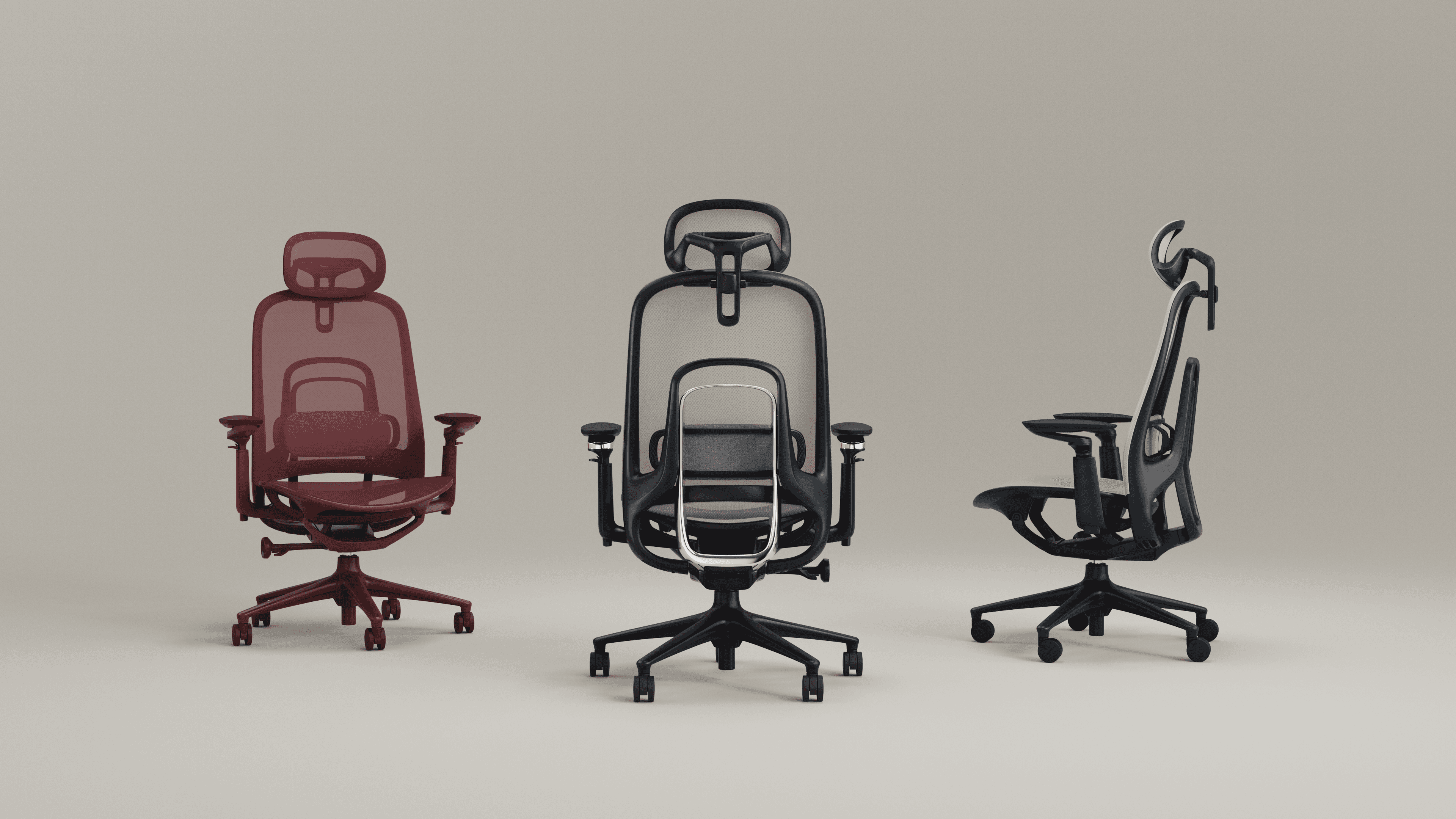 KABEL office mesh chairs in a lakeside executive office